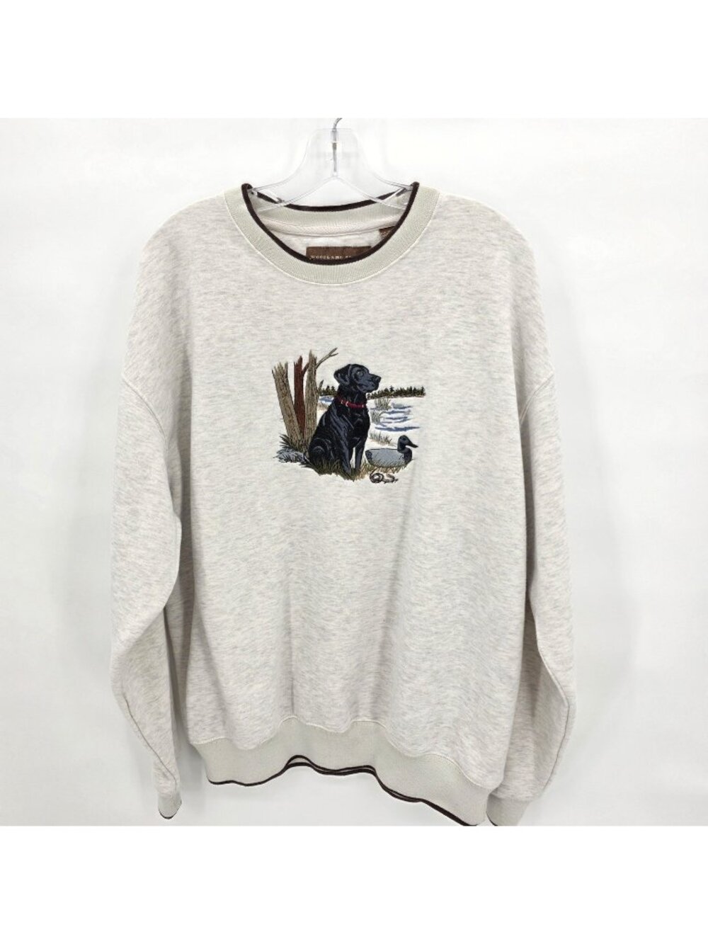 Woodland Trail Black Lab Dog Sweatshirt Mens XL Fleece Lined Hunting Embroidered